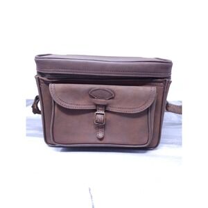 Vtg Perrin USA Top Grade Cowhide‎ Tan Leather 'The Sportsman' #501 Camera Bag